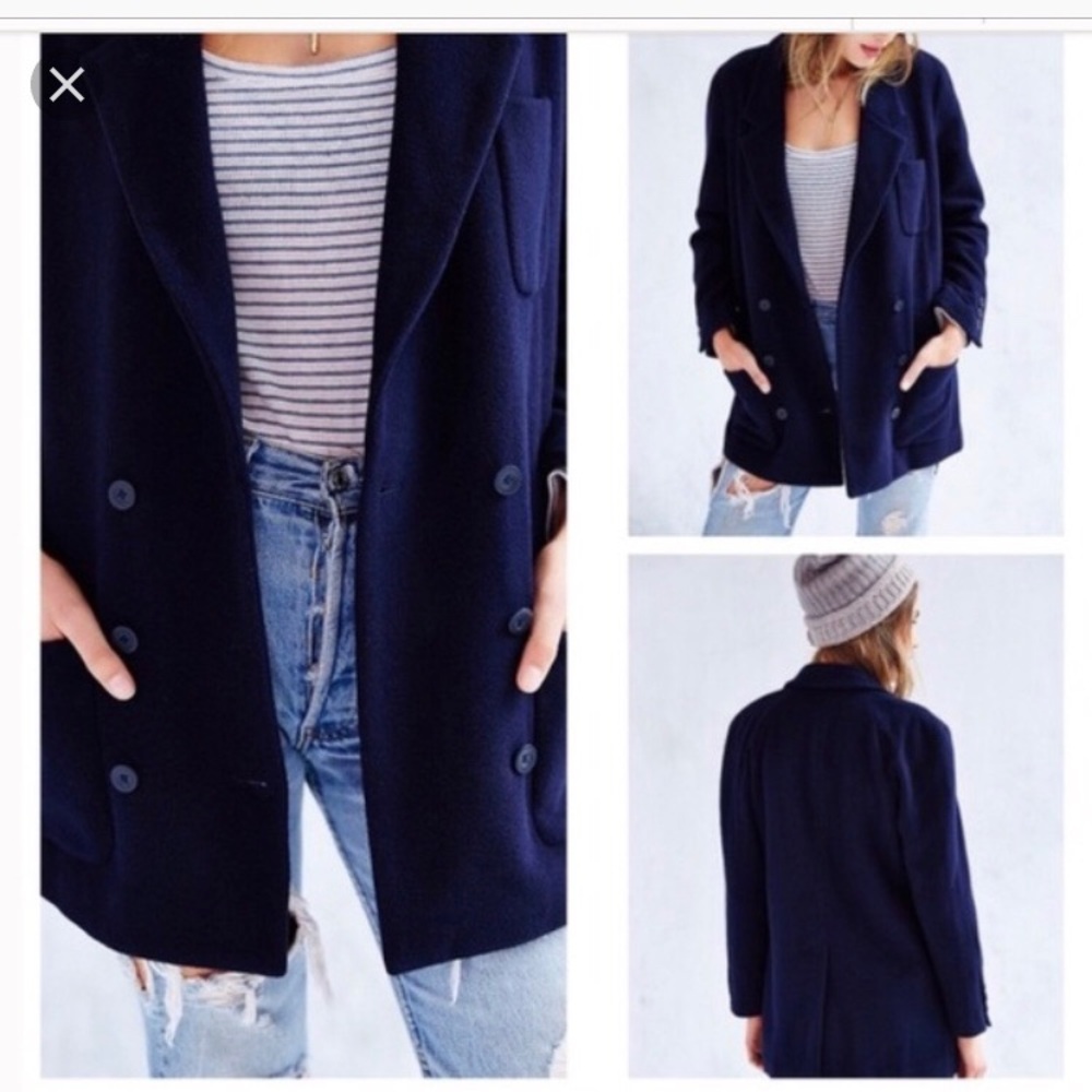 BDG Navy Blue Mid-Thigh Peacoat/Blazer (NWT!)